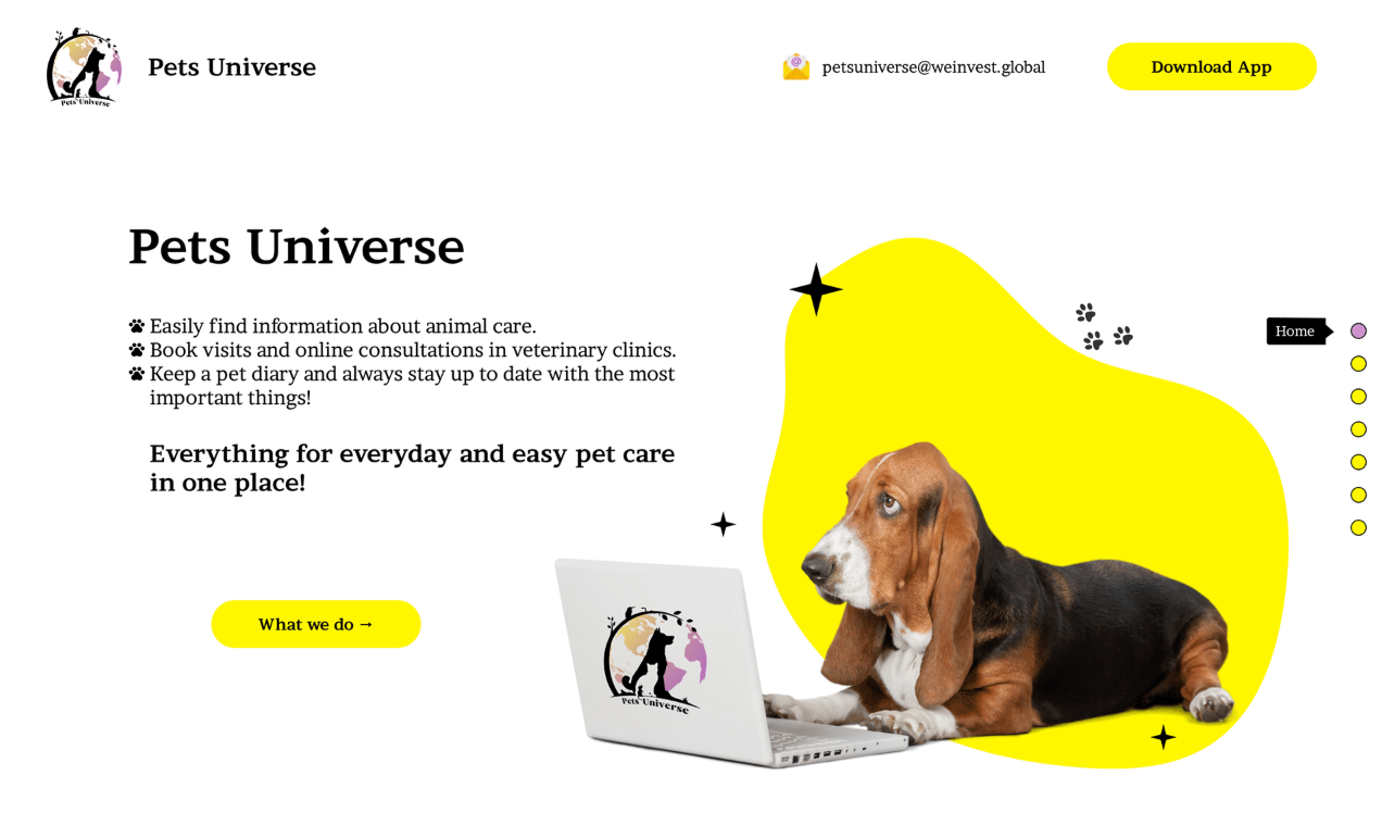 Pets Universe — Landing Page Concept — project by DAKER